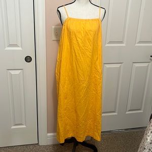 A new day orange pull over Linen tank dress